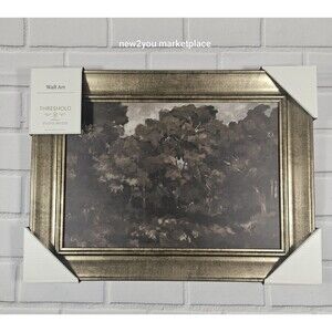Moody Trees Framed Wall art Threshold Studio McGee DARK LEAVES  16” x 12” NEW